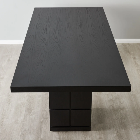 Portofino Ii Black Wooden Dining Table for Oak Solid Wood Black Dining Table, Black Color / 63" Table